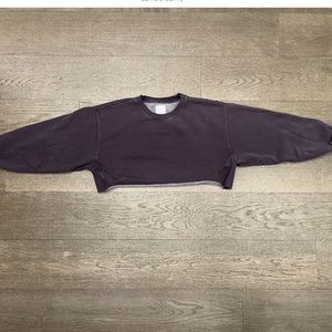 ARITZIA-TNA COZY FLEECE BOYFRIEND CROPPED SWEATSHIRT
